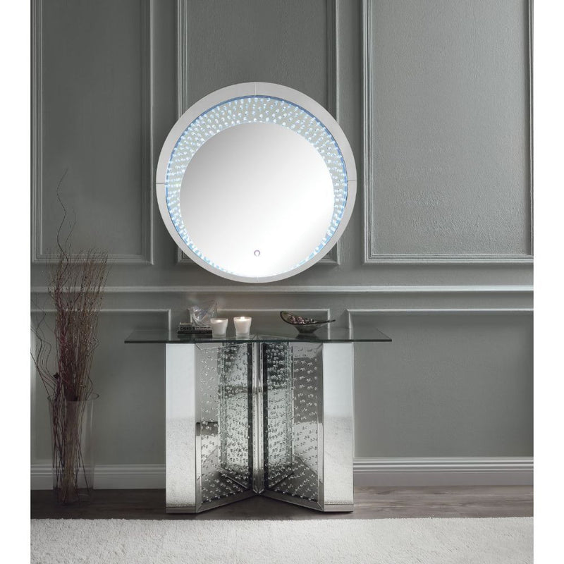 Nysa - 45" X 32" Console Table - Mirrored & Faux Crystals - R&R Furniture Gallery (Fountain Valley, CA)