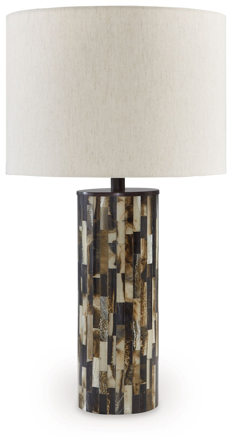 Ellford - Poly Table Lamp - Black / Brown / Cream - R&R Furniture Gallery (Fountain Valley, CA)