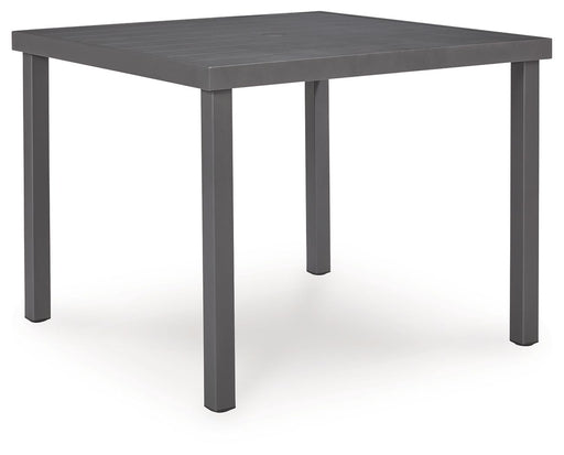 Rocky Creek - Square Dining Table With Umbrella Option - Gray - R&R Furniture Gallery (Fountain Valley, CA)