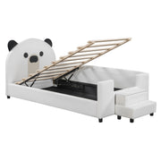 Upholstered Daybed With Bear Shaped Headboard, Hydraulic System And Breathable Fence - R&R Furniture Gallery (Fountain Valley, CA)