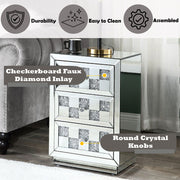Noralie - 18" X 14" Accent Table With Faux Diamonds - Mirrored - R&R Furniture Gallery (Fountain Valley, CA)