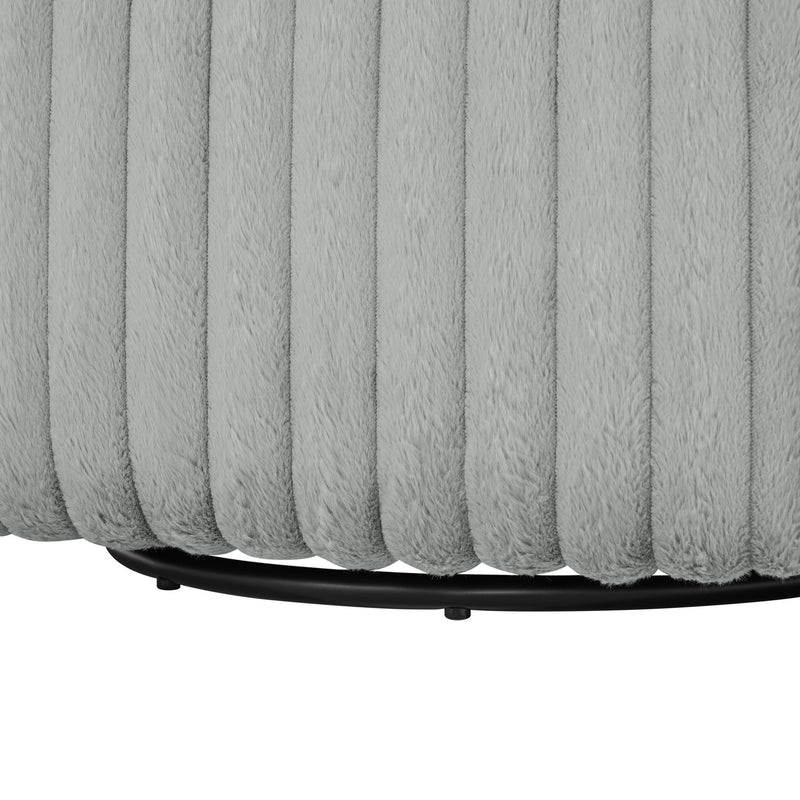 Alexa - Barrel Swivel Chair - Gray - R&R Furniture Gallery (Fountain Valley, CA)