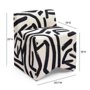 Pippa - Brushstroke Print Stool - Black / White - R&R Furniture Gallery (Fountain Valley, CA)