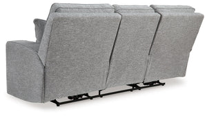 Biscoe - Power Reclining Sofa With Adj Headrest - Pewter - R&R Furniture Gallery (Fountain Valley, CA)