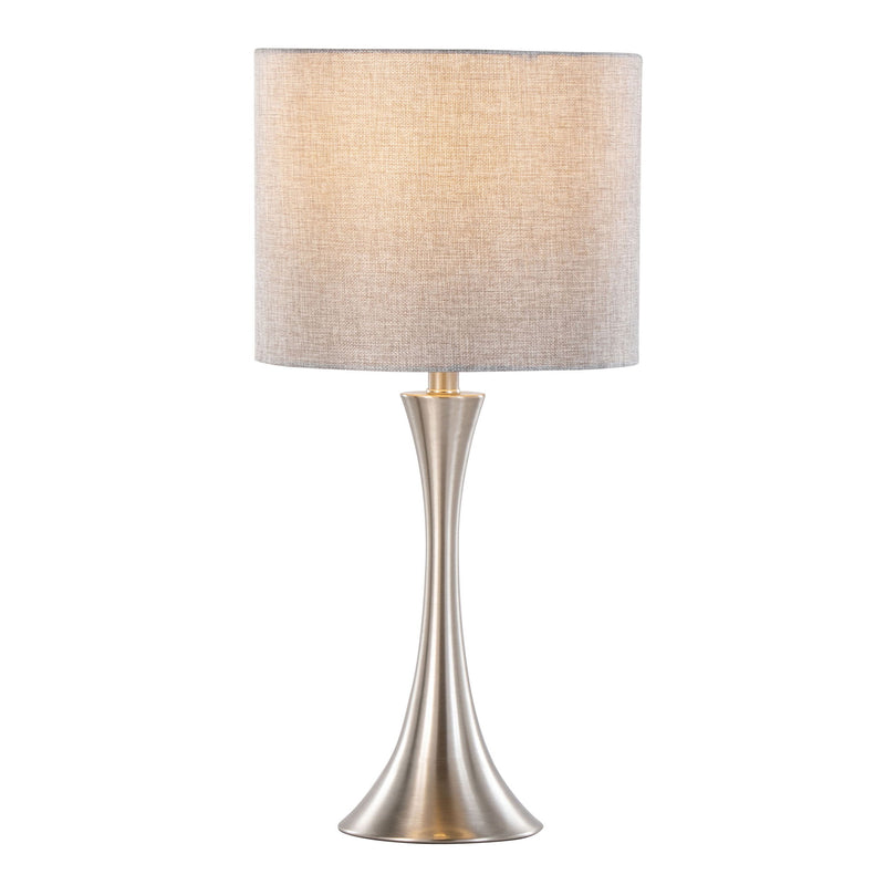 Set of two Lumi Source Lenuxe contemporary modern table lamps with sleek design and neutral-colored shades.