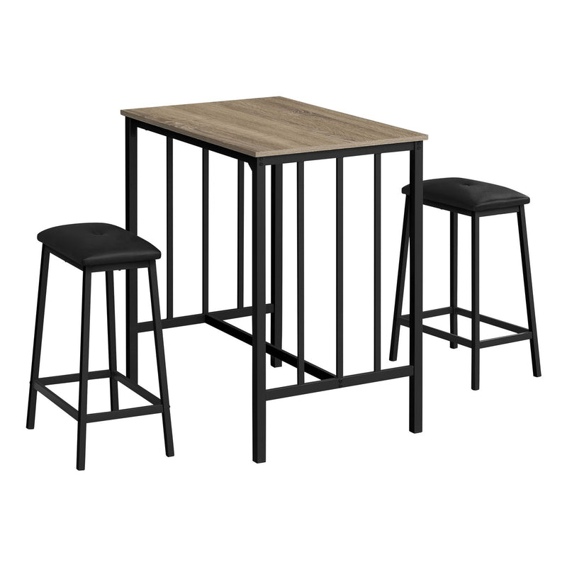 Modern 8th Street 3-piece counter height dining set with rectangular table and small seating for contemporary dining spaces.