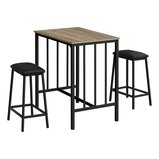 Modern 8th Street 3-piece counter height dining set with rectangular table and small seating for contemporary dining spaces.