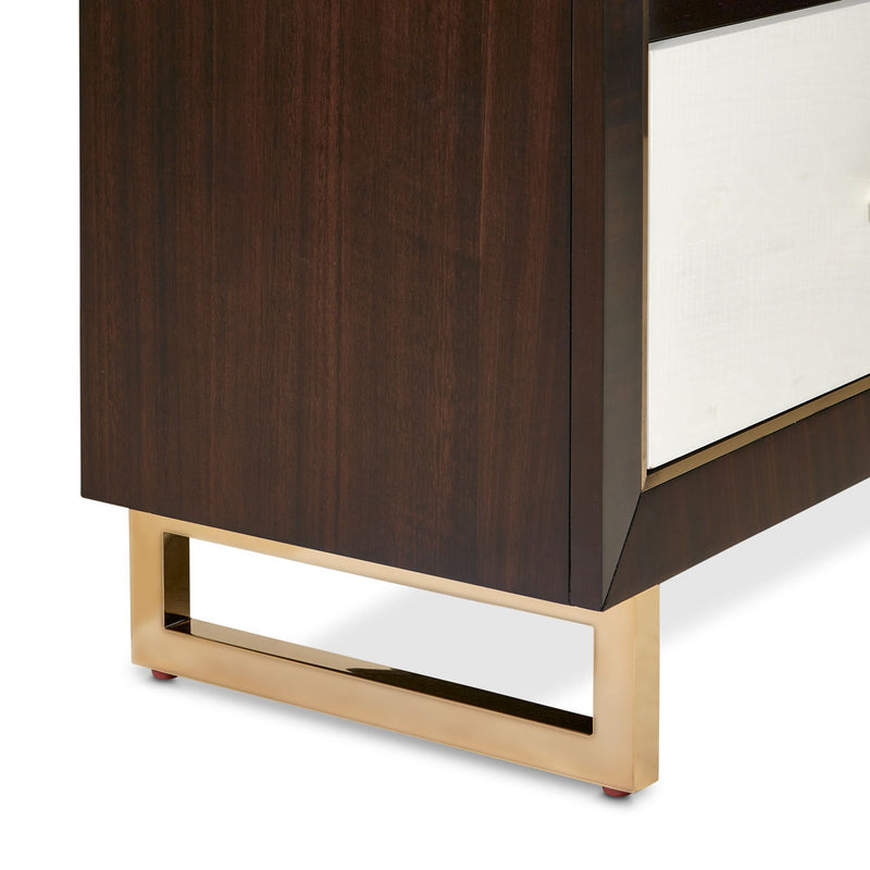 Belmont Place - Media Cabinet - White / Dark Brown - R&R Furniture Gallery (Fountain Valley, CA)