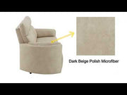 Elison - Motion Glider Recliner With Swivel - Dark Beige Polish Microfiber - R&R Furniture Gallery (Fountain Valley, CA)