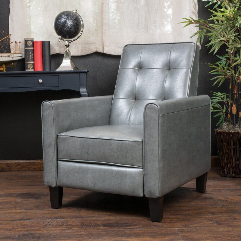 Wide Manual Club Recliner - Dark Gray - R&R Furniture Gallery (Fountain Valley, CA)