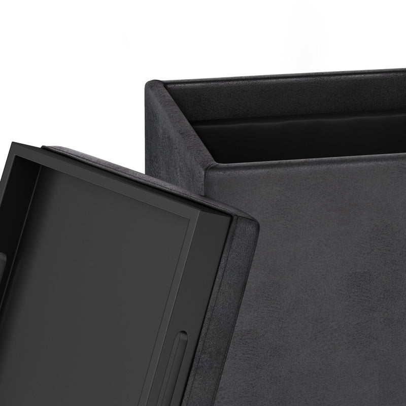 Rockwood - Upholstered Cube Storage Ottoman With Tray - R&R Furniture Gallery (Fountain Valley, CA)