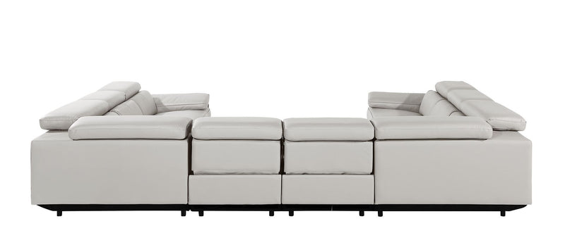 1246 - 8-Piece U-Shaped Modular Power Reclining Sectional With 4 Power Recliners And Power Headrests