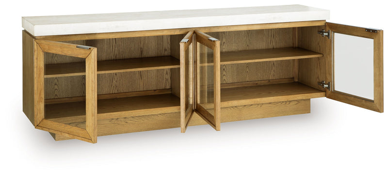 Adanworth - Accent Cabinet - Light Brown / Gray - R&R Furniture Gallery (Fountain Valley, CA)