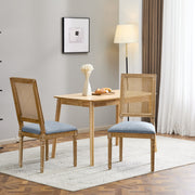 French Country Dining Chair With Rectangular Cane Backrest And Smooth Upholstered Seating - R&R Furniture Gallery (Fountain Valley, CA)