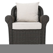 Amaya - Outdoor Swivel Rocker Chair With Water Resistant Cushions - Brown / Beige - R&R Furniture Gallery (Fountain Valley, CA)