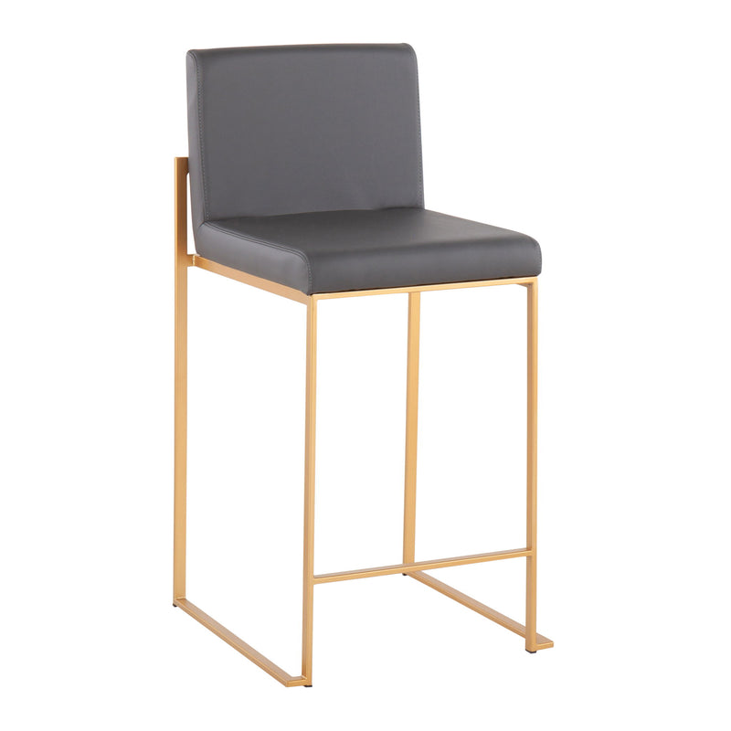 Lumi Source Fuji contemporary high-back counter stool with stylish design and dark wood finish, part of the stool set collection.