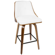 Set of two Lumi Source Gianna mid-century modern counter stools with wooden seats and metal legs, perfect for kitchen or bar counter seating.