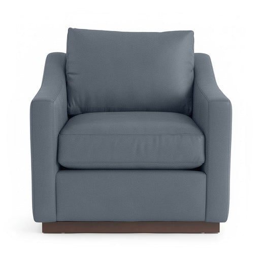 Classic Home Aspen accent arm chair with plush upholstery and wooden legs, stylishly designed for living room decor.