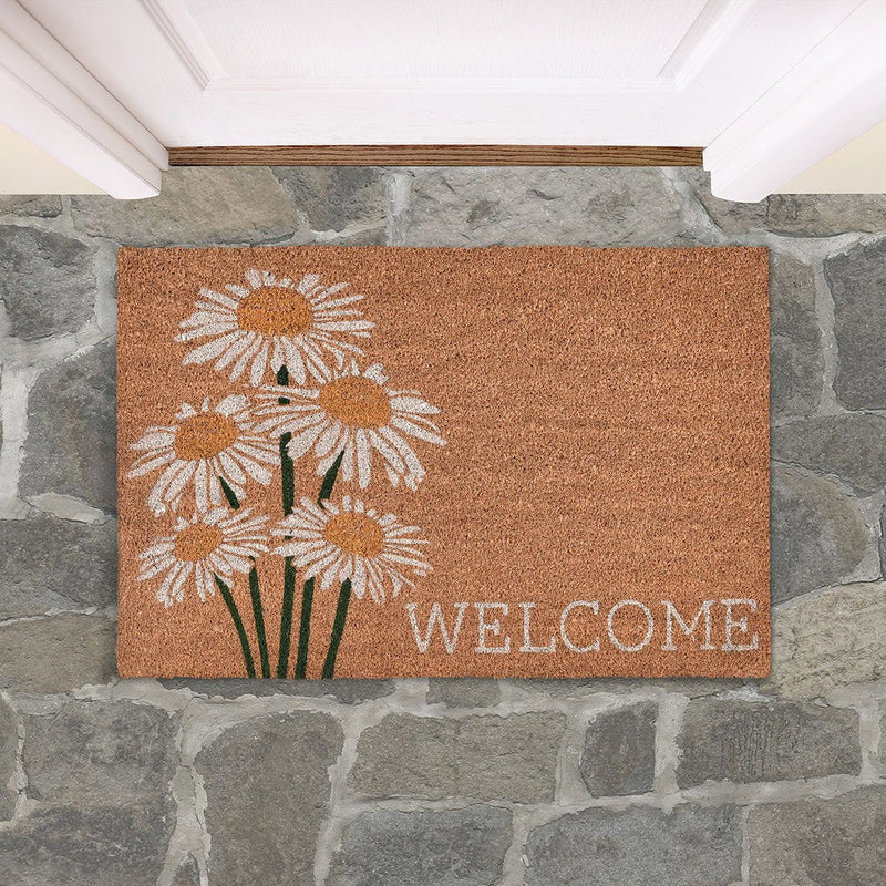 Doormats - Daisy Welcome Doormat - Ivory Multi / Natural - R&R Furniture Gallery (Fountain Valley, CA)