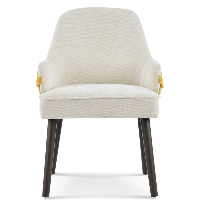 Indoor Dining Chair (Set of 2) With Sturdy Frame - Beige / Yellow - R&R Furniture Gallery (Fountain Valley, CA)