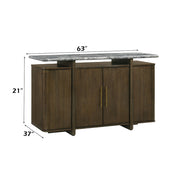 Dillon - Server With Marble Top - Natural / Walnut - R&R Furniture Gallery (Fountain Valley, CA)
