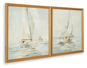 Winbrook - Wall Art Set (Set of 2) - Gray / Tan / Gold Finish - R&R Furniture Gallery (Fountain Valley, CA)