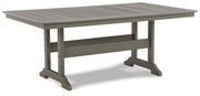 Visola - RECT Dining Table w/Umb OPT - Gray - R&R Furniture Gallery (Fountain Valley, CA)