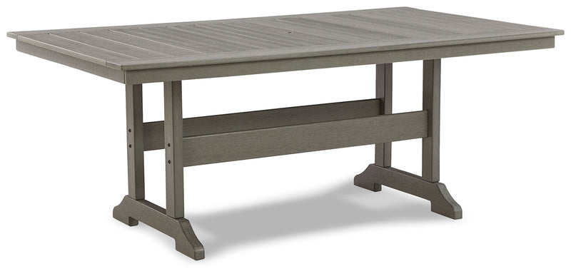 Visola - RECT Dining Table w/Umb OPT - Gray - R&R Furniture Gallery (Fountain Valley, CA)
