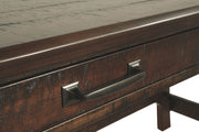 Baldridge - Home Office Large Leg Desk - Rustic Brown - R&R Furniture Gallery (Fountain Valley, CA)