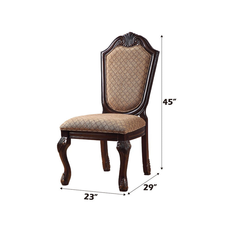 Chateau De Ville - Side Chair (Set of 2) - Fabric & Espresso - R&R Furniture Gallery (Fountain Valley, CA)