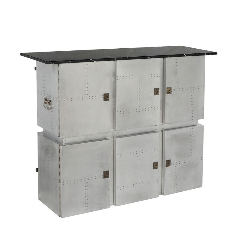 Brancaster - Bar Table With Marble Top - Marble Top & Aluminum - R&R Furniture Gallery (Fountain Valley, CA)