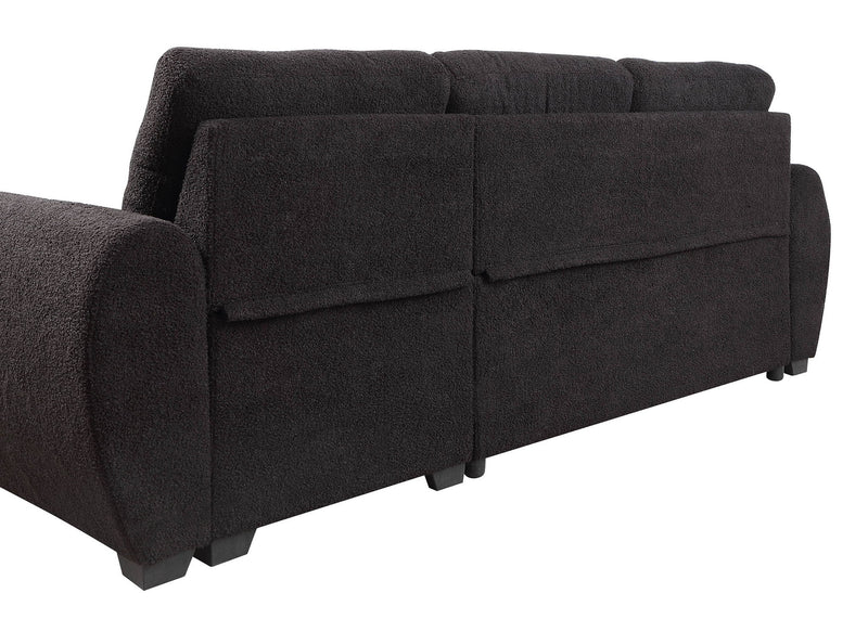 Veronica - Reversible Sleeper Sectional Sofa With Storage Chaise - Black - R&R Furniture Gallery (Fountain Valley, CA)