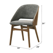 Delmon - Side Chair (Set of 2) - Gray / Dark Walnut - R&R Furniture Gallery (Fountain Valley, CA)