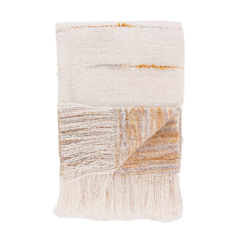 Throws - TC Albedo Throw - Ivory / Rust - R&R Furniture Gallery (Fountain Valley, CA)