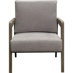Blair Accent Chair in Grey Fabric with Curved Wood Leg Detail