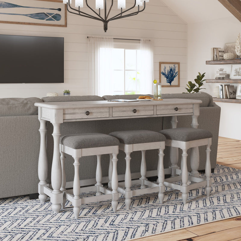 Sofa Table With 3 Stools - Gray - R&R Furniture Gallery (Fountain Valley, CA)