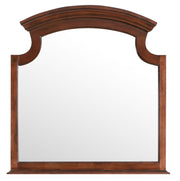 Glory Furniture Summit mirror with a sleek rectangular frame hanging on a wall, reflecting a modern interior.