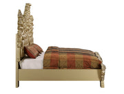 Seville - Eastern King Bed - Synthetic Leather & Gold - R&R Furniture Gallery (Fountain Valley, CA)