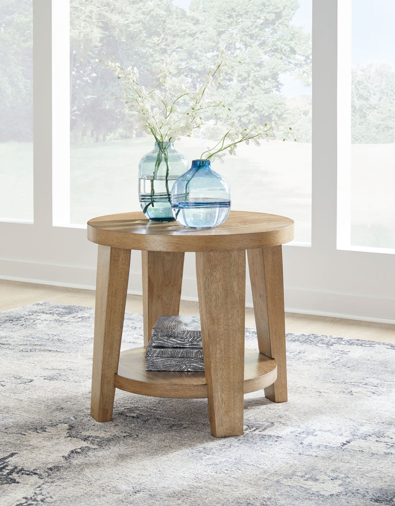 Kristiland - Round End Table - Light Brown - R&R Furniture Gallery (Fountain Valley, CA)