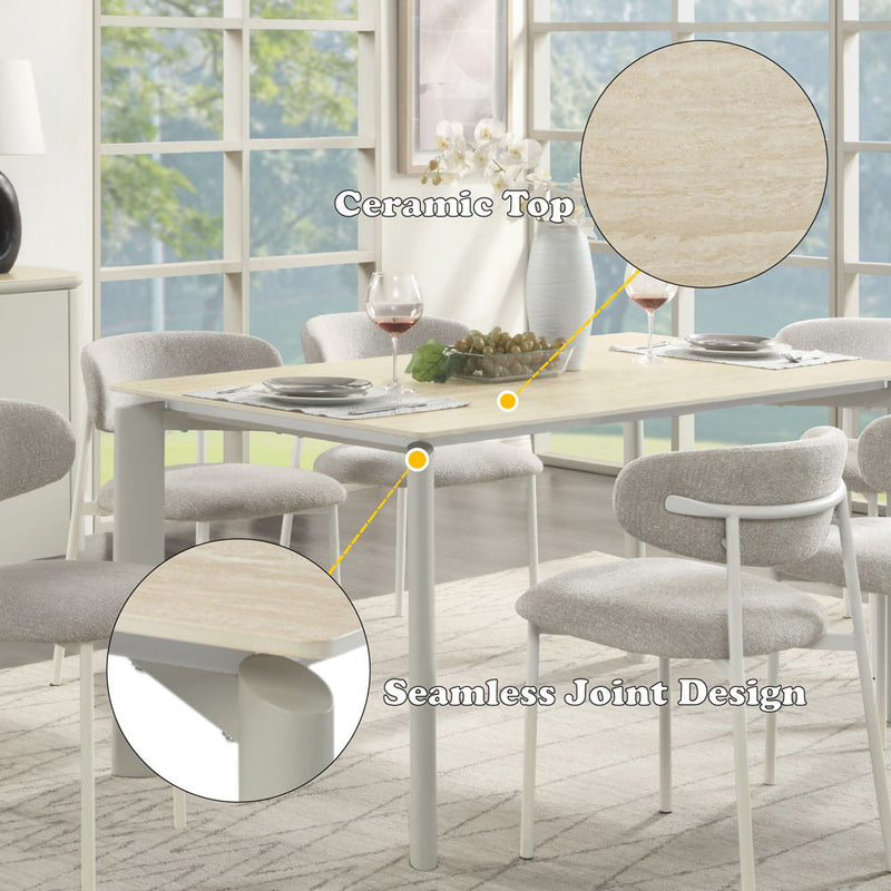 Ingram - Dining Table - Sintered Stone & Light Gray - R&R Furniture Gallery (Fountain Valley, CA)