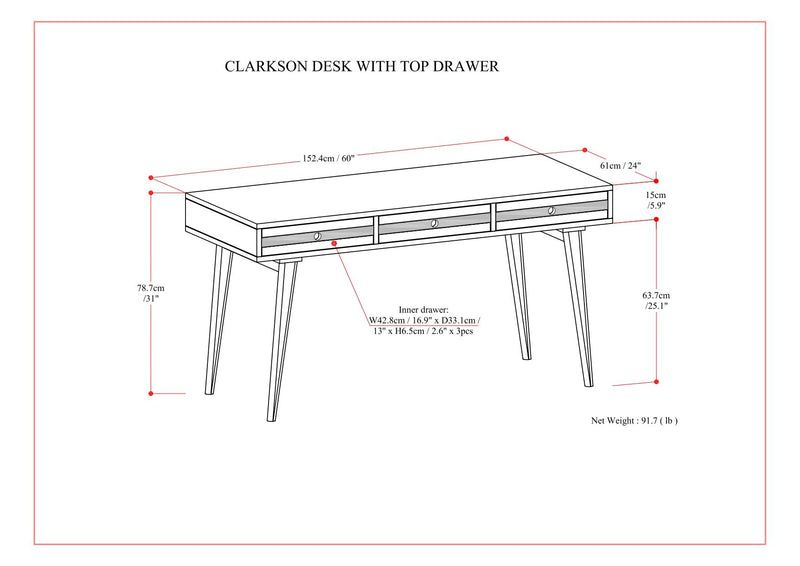 Clarkson - Desk - Rustic Natural Aged Brown - R&R Furniture Gallery (Fountain Valley, CA)