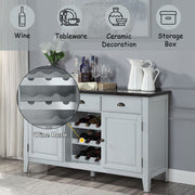 Lanton - Server - Natural Marble & Antique White - R&R Furniture Gallery (Fountain Valley, CA)