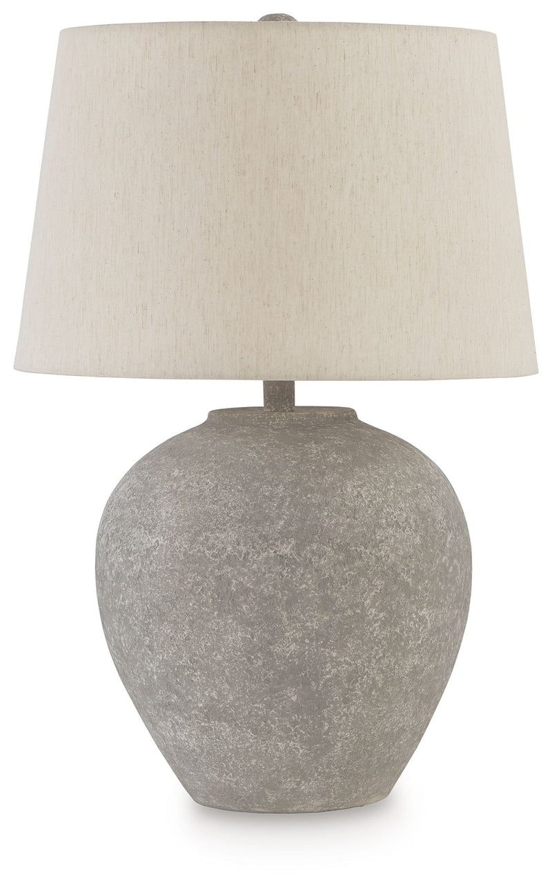 Dreward - Paper Table Lamp - Distressed Gray - R&R Furniture Gallery (Fountain Valley, CA)