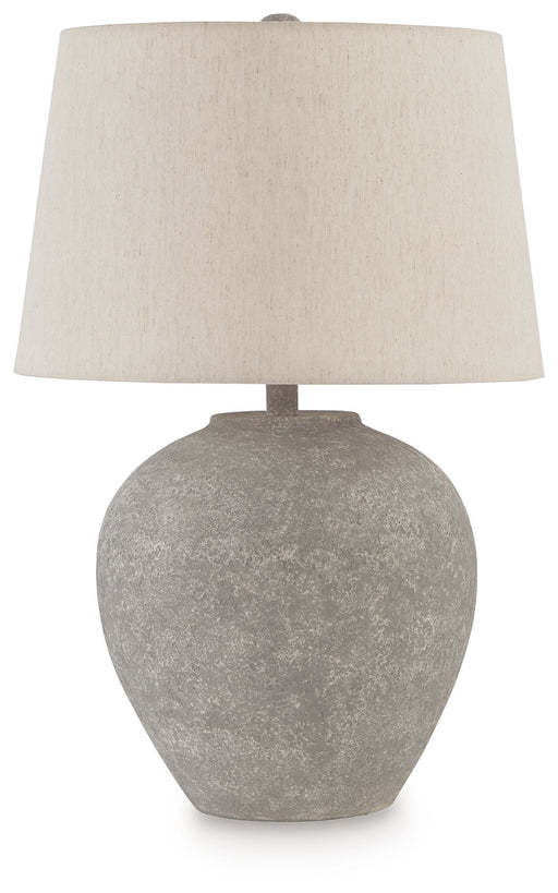Dreward - Paper Table Lamp - Distressed Gray - R&R Furniture Gallery (Fountain Valley, CA)