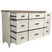 Americana Modern Bedroom - 9 Drawer Dresser - Cotton - R&R Furniture Gallery (Fountain Valley, CA)