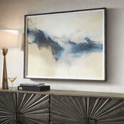 Beige abstract framed canvas art by Uttermost featuring modern, textured design for contemporary home decor.