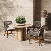 Niva - 47" Outdoor Round Dining Table - Beige - R&R Furniture Gallery (Fountain Valley, CA)