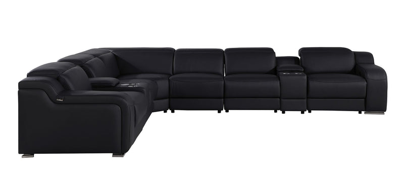 1116 - 8-Piece L-Shaped Sectional Sofa In With 3 Power Recliners & Power Headrests