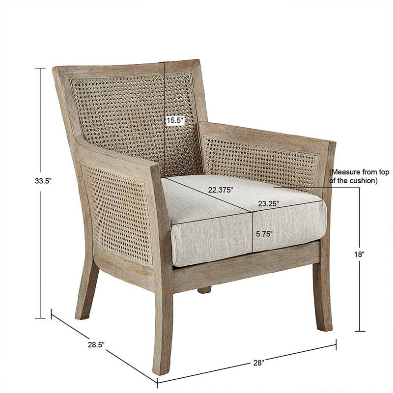 Cane Armchair With High Density Foam - Cream / Reclaimed Natural - R&R Furniture Gallery (Fountain Valley, CA)