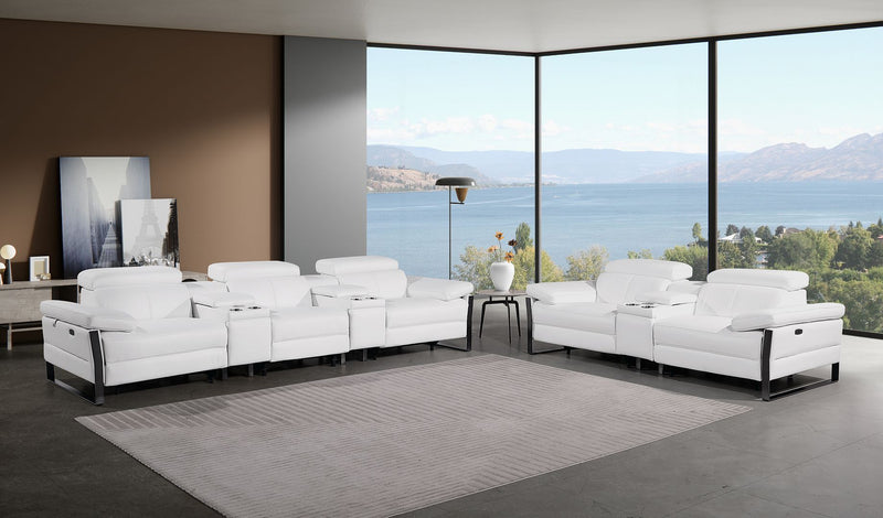 1246 - Modular Power Reclining Dual Console Sofa And Console Loveseat Set With Power Headrests - R&R Furniture Gallery (Fountain Valley, CA)